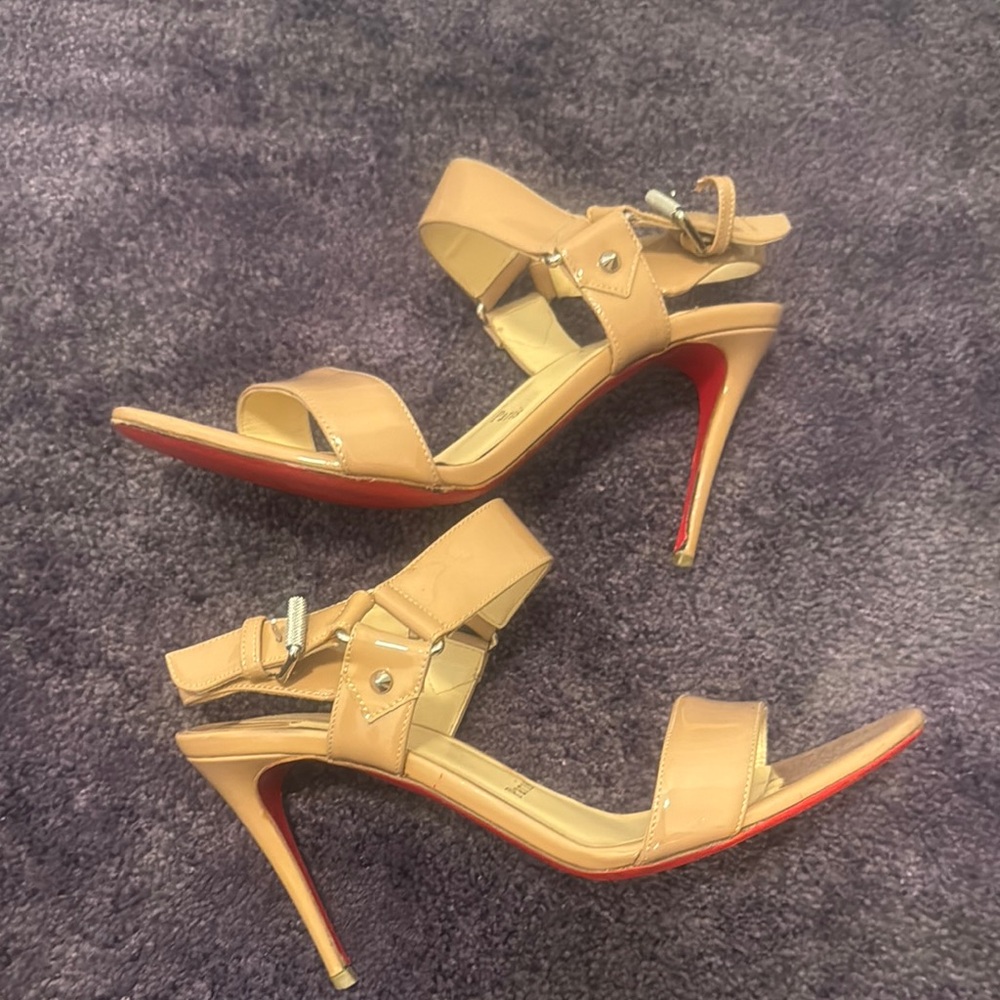 Christian Louboutin Tan Patent Leather Heels